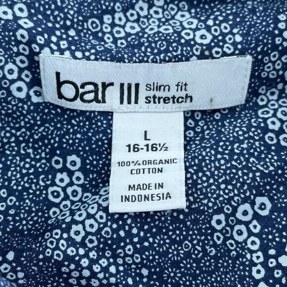 Bar III Slim Fit Stretch Mens Organic Cotton Long Button-Up Shirt Size L 2003 - Picture 3 of 8